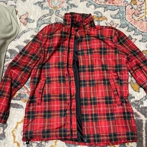 Red Plaid men’s medium bomber jacket forever 21